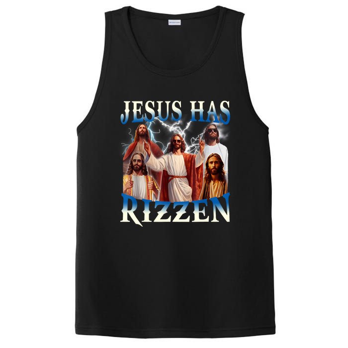 Jesus Has Rizzen Vintage Christian Design Jesus PosiCharge Competitor Tank