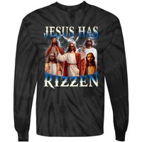 Jesus Has Rizzen Vintage Christian Design Jesus Tie-Dye Long Sleeve Shirt