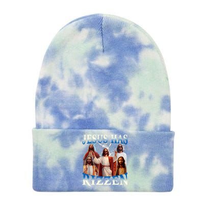 Jesus Has Rizzen Vintage Christian Design Jesus Tie Dye 12in Knit Beanie