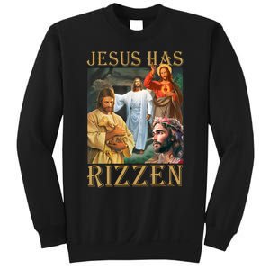 Jesus Has Rizzen Jesus Cool Funny Sweatshirt