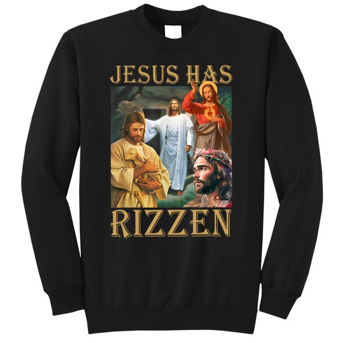 Jesus Has Rizzen Jesus Cool Funny Sweatshirt