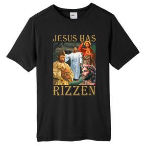 Jesus Has Rizzen Jesus Cool Funny Tall Fusion ChromaSoft Performance T-Shirt