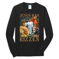 Jesus Has Rizzen Jesus Cool Funny Tall Long Sleeve T-Shirt