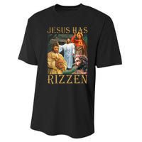 Jesus Has Rizzen Jesus Cool Funny Performance Sprint T-Shirt