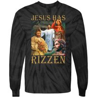 Jesus Has Rizzen Jesus Cool Funny Tie-Dye Long Sleeve Shirt