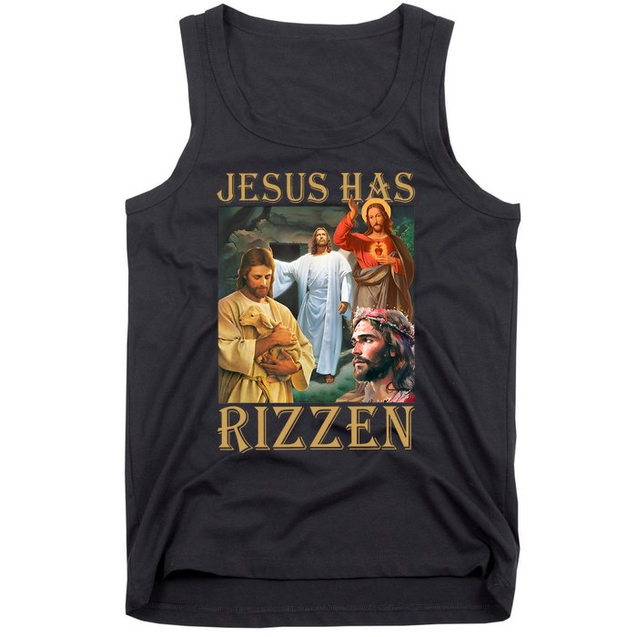 Jesus Has Rizzen Jesus Cool Funny Tank Top