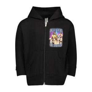 Jesus Has Rizzen Toddler Zip Fleece Hoodie