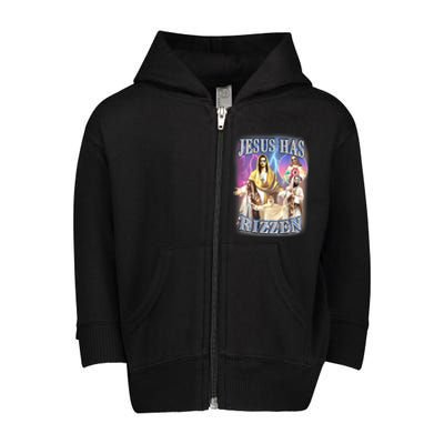 Jesus Has Rizzen Toddler Zip Fleece Hoodie