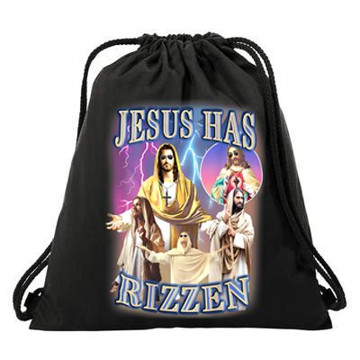 Jesus Has Rizzen Drawstring Bag