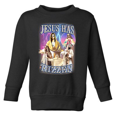 Jesus Has Rizzen Toddler Sweatshirt