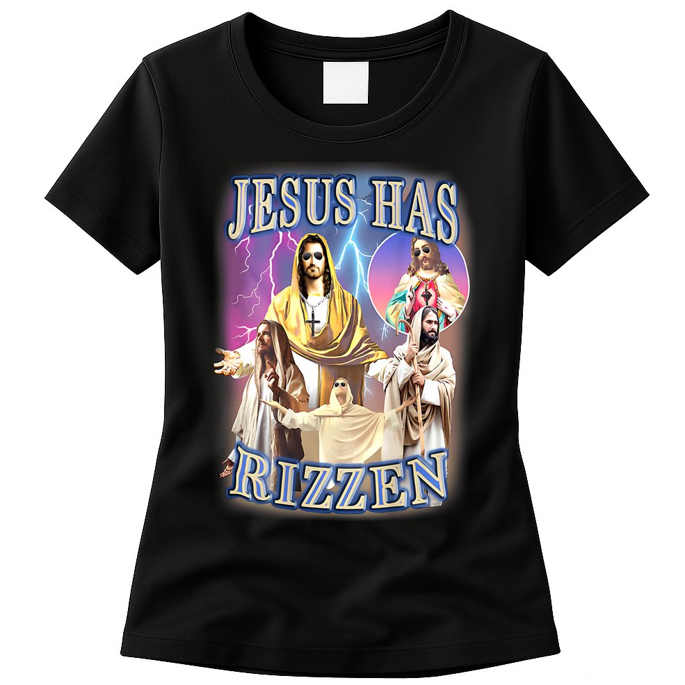 Jesus Has Rizzen Womens T-Shirt