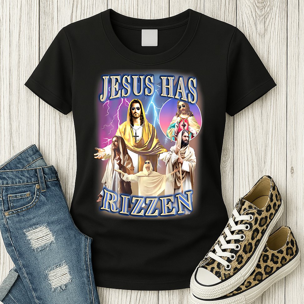 Jesus Has Rizzen Womens T-Shirt