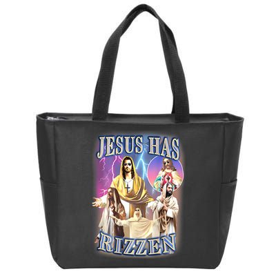 Jesus Has Rizzen Zip Tote Bag