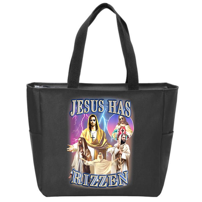 Jesus Has Rizzen Zip Tote Bag