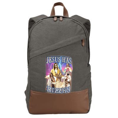 Jesus Has Rizzen Cotton Canvas Backpack