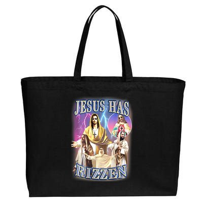 Jesus Has Rizzen Cotton Canvas Jumbo Tote