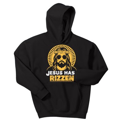 Jesus Has Rizzen Vintage Christian Design Kids Hoodie