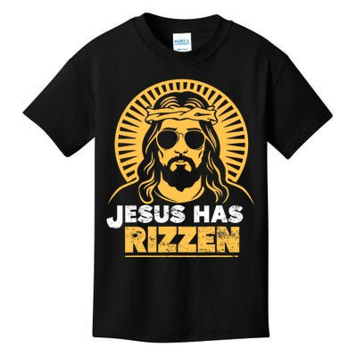 Jesus Has Rizzen Vintage Christian Design Kids T-Shirt