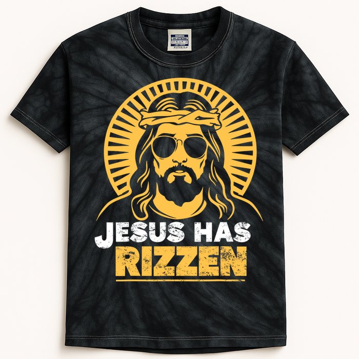 Jesus Has Rizzen Vintage Christian Design Kids Tie-Dye T-Shirt