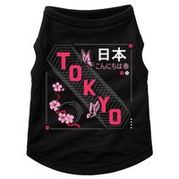 Japan Hello Spring Tokyo Text With Flower And Butterflies Doggie Tank