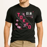 Japan Hello Spring Tokyo Text With Flower And Butterflies Performance Shirt