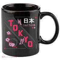 Japan Hello Spring Tokyo Text With Flower And Butterflies 11oz C Handle Ceramic Mug