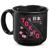Japan Hello Spring Tokyo Text With Flower And Butterflies 15oz Campfire Ceramic Mug