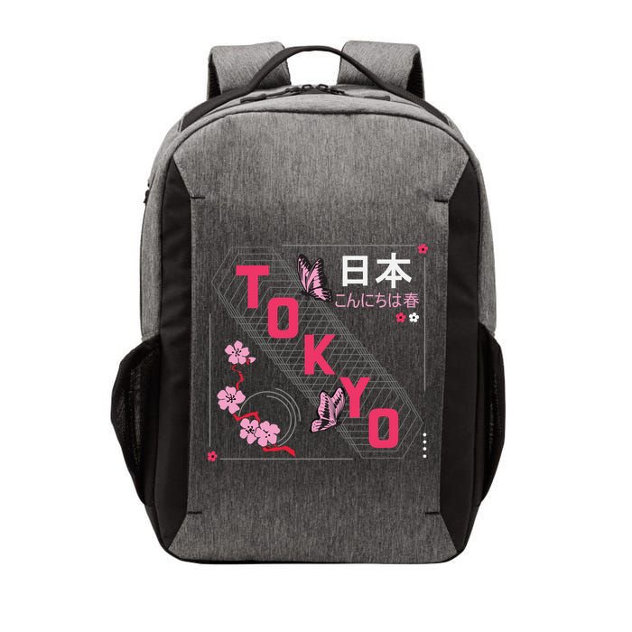 Japan Hello Spring Tokyo Text With Flower And Butterflies Vector Backpack