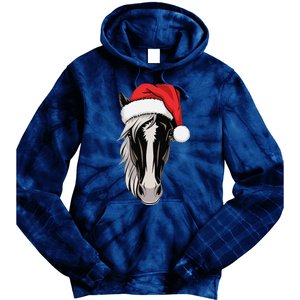 Joyful Horse Santa On Horse Christmas Tie Dye Hoodie