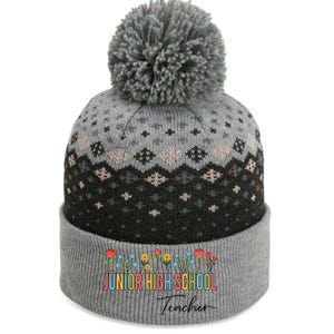 Junior High School Teacher Wildflowers Back To School Cool Gift The Baniff Cuffed Pom Beanie