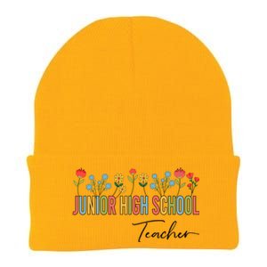 Junior High School Teacher Wildflowers Back To School Cool Gift Knit Cap Winter Beanie