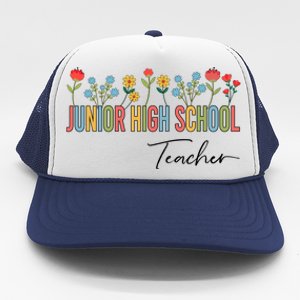 Junior High School Teacher Wildflowers Back To School Cool Gift Trucker Hat