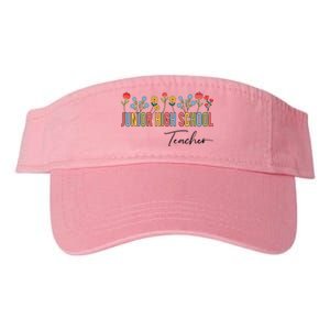 Junior High School Teacher Wildflowers Back To School Cool Gift Valucap Bio-Washed Visor