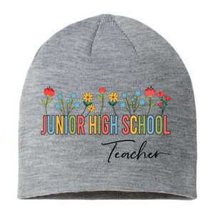 Junior High School Teacher Wildflowers Back To School Cool Gift Sustainable Beanie