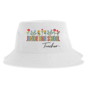 Junior High School Teacher Wildflowers Back To School Cool Gift Sustainable Bucket Hat