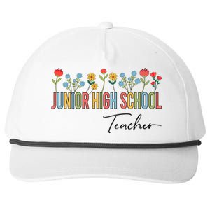 Junior High School Teacher Wildflowers Back To School Cool Gift Snapback Five-Panel Rope Hat