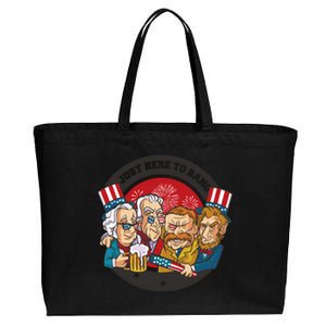 Just Here To Bang President Funny USA Cotton Canvas Jumbo Tote