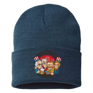 Just Here To Bang President Funny USA Sustainable Knit Beanie