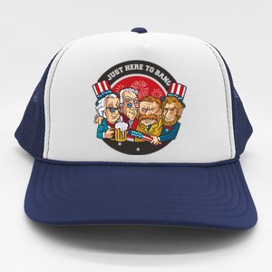 Just Here To Bang President Funny USA Trucker Hat