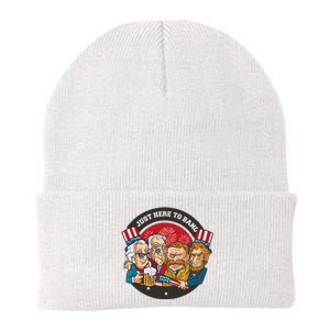 Just Here To Bang President Funny USA Knit Cap Winter Beanie