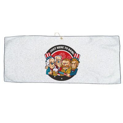 Just Here To Bang President Funny USA Large Microfiber Waffle Golf Towel