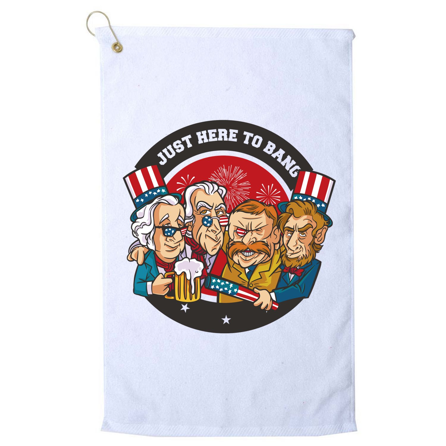 Just Here To Bang President Funny USA Golf Towel