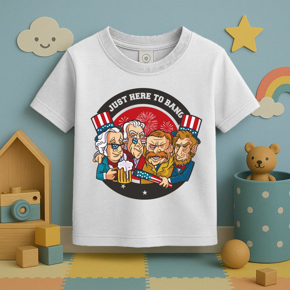 Just Here To Bang President Funny USA Toddler T-Shirt