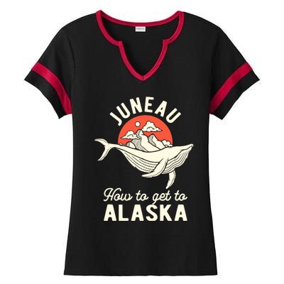 Juneau How To Get To Alaska Ladies Halftime Notch Neck Tee