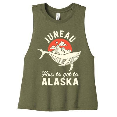 Juneau How To Get To Alaska Women's Racerback Cropped Tank