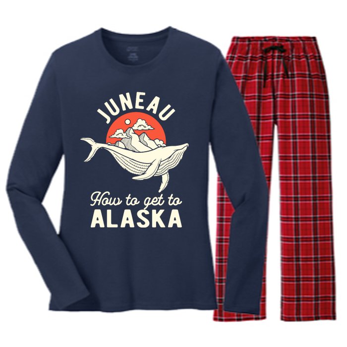 Juneau How To Get To Alaska Women's Long Sleeve Flannel Pajama Set 