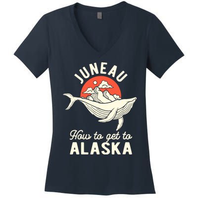 Juneau How To Get To Alaska Women's V-Neck T-Shirt