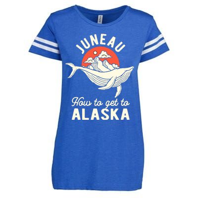 Juneau How To Get To Alaska Enza Ladies Jersey Football T-Shirt