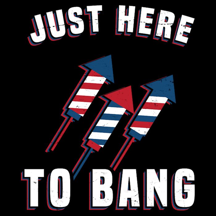 Just Here To Bang Funny 4th Of July Drawstring Bag