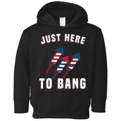Just Here To Bang Funny 4th Of July Toddler Hoodie
